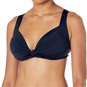 La Blanca indigo Standard Island Goddess Twist Front Swim Top Women’s Sz 16 NWT